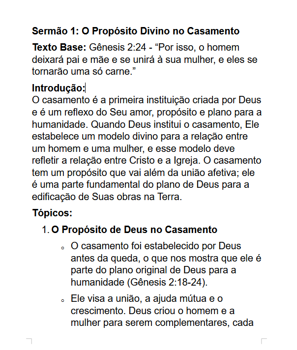 Exemplo de Sermão 1