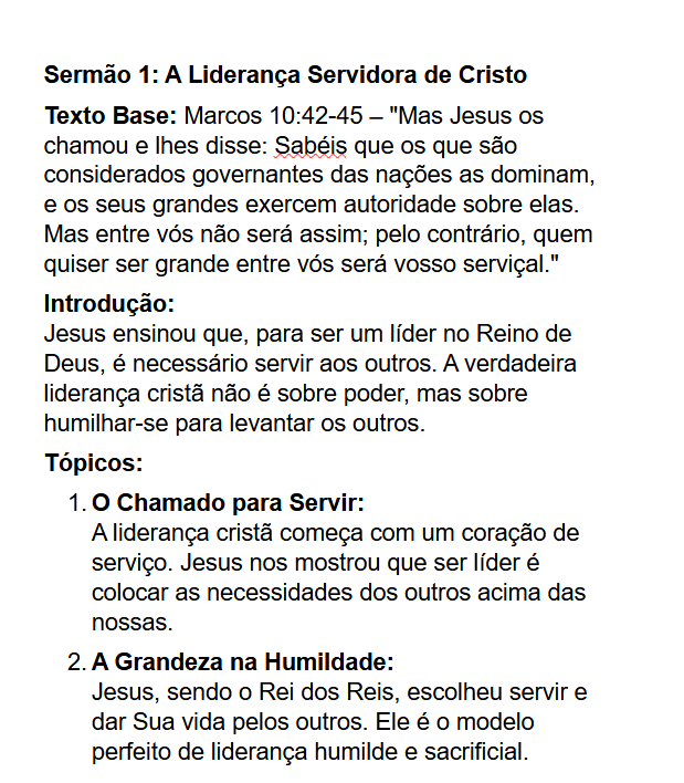 Exemplo de Sermão 2